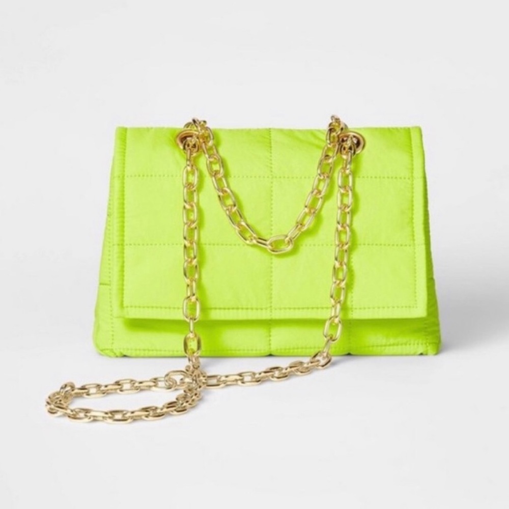 NWT! Future Collective Gabriella Karefa-Johnson lime green crossbody bag - Picture 1 of 8